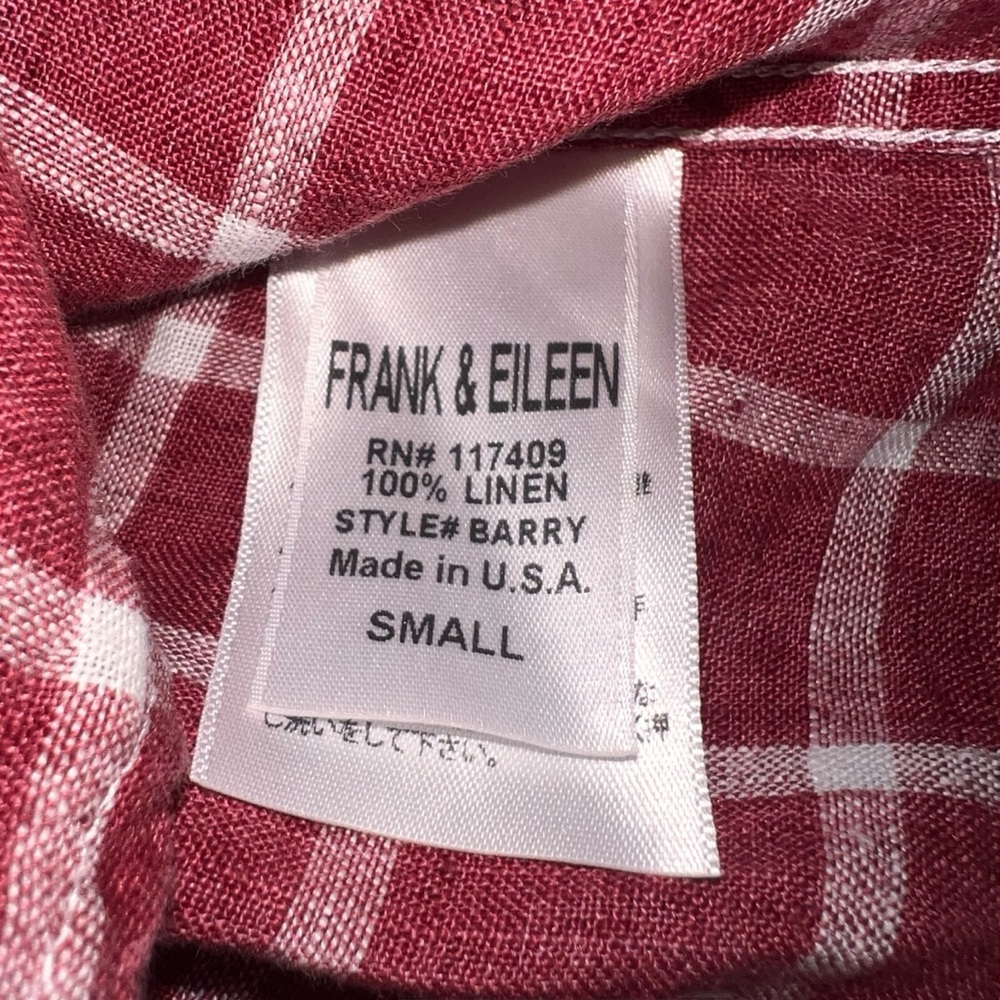 EUC Frank & Eileen Barry Tailored Button-Up Shirt Italian Classic Linen Small - Picture 6 of 9